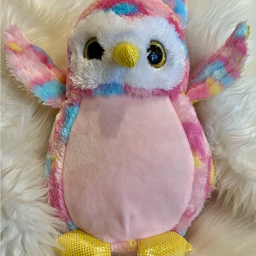 Winkeez Plush Stuffed Animal Toy Owl Pink Tye Dye Sparkle Eyes‎